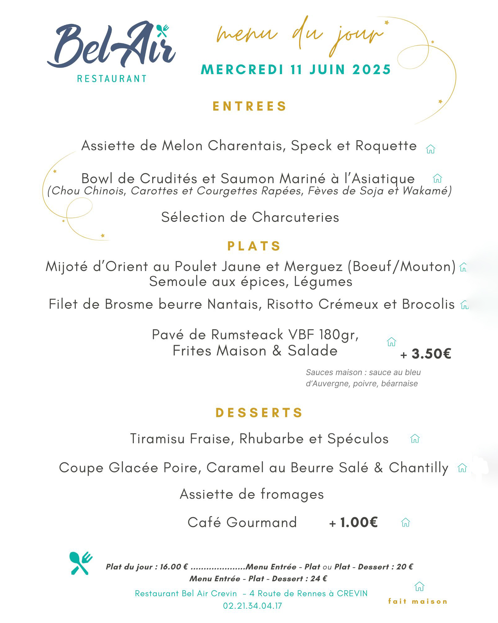 MENU DU JOUR RESTO - Instagram